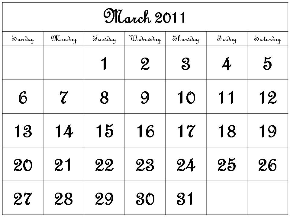 2011 Calendar Template Free Download. Free Monthly 2011 Calendar