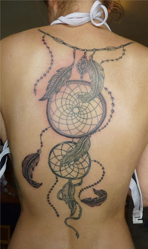 Full back Dreamcatcher Tattoos