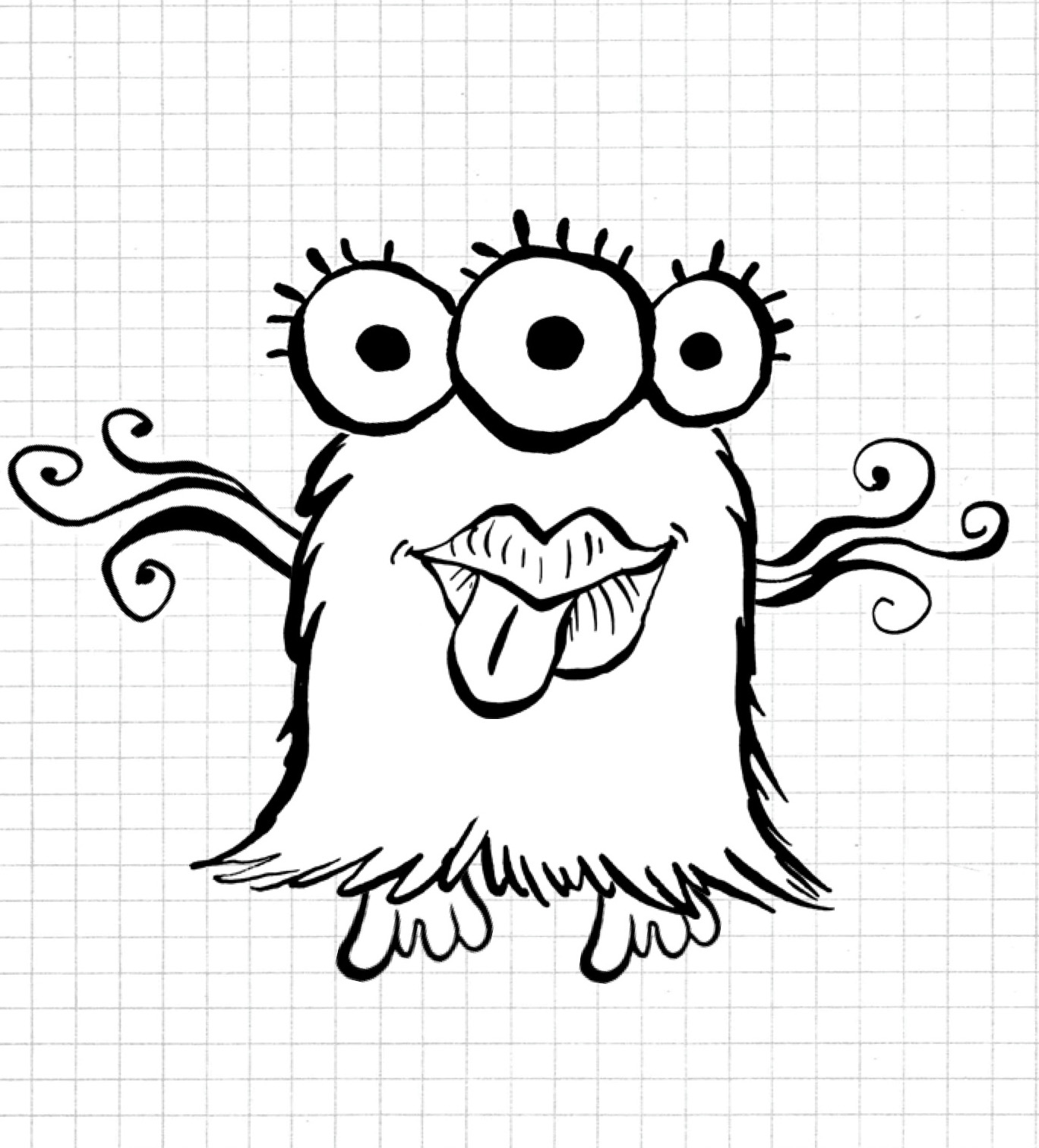 easy doodle monster