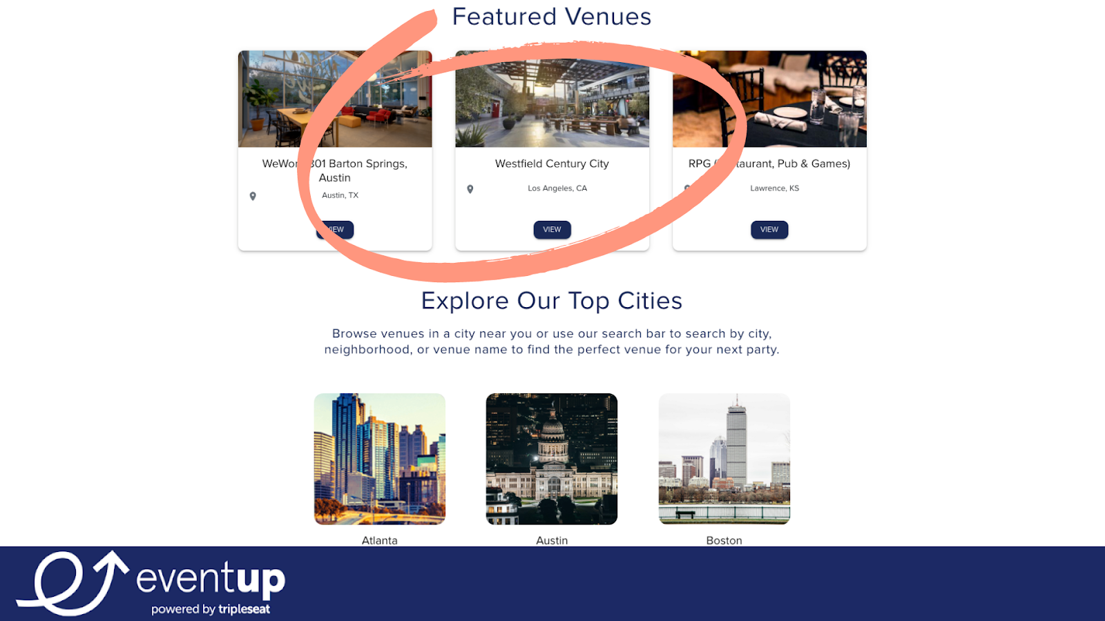 featured venues on eventup