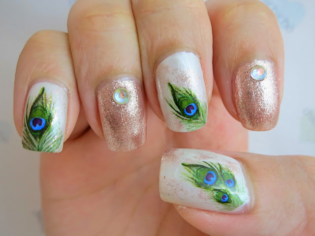 Peacock Feather Water Decal Nail Art BOP300 - chichicho~