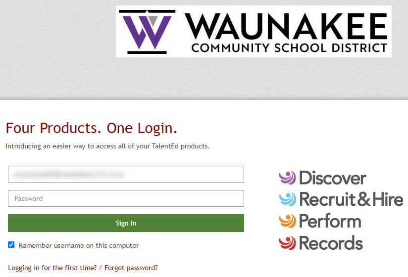 PowerSchools Login Page View