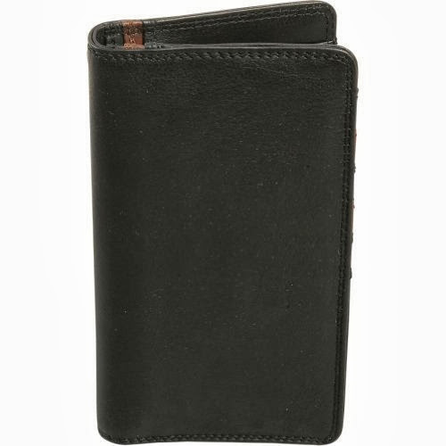 Derek Alexander Leather Mens Leather Breast Pocket Wallet - Black and Brandy