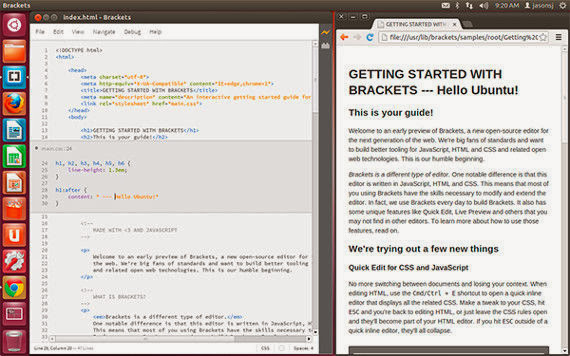 Brackets, el nuevo Dreamweaver de Adobe para Ubuntu
