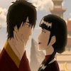 Mai smiling, hand on Zuko's cheek
