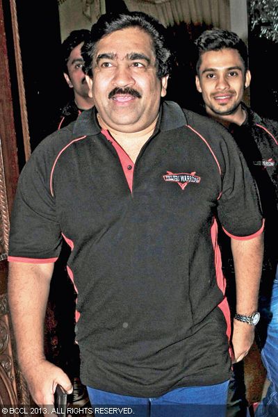 N Chamundeshwarnath arrives for CCL season 3 Telugu Warriors team announcement event, held in the city recently.