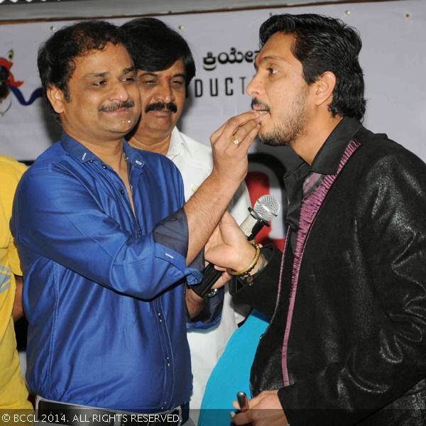 Shashank and Ajai Krishna Rao during the launch of Krishna Leela, in Bangalore. 