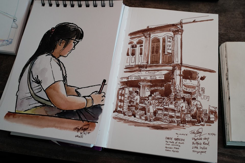 Little India Sketchwalk (8 March 2014)