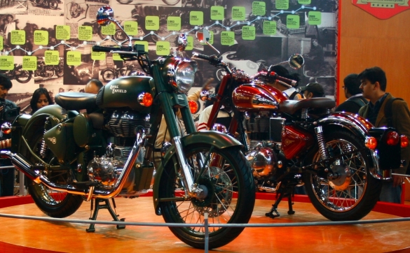 Royal Enfield Classic Battle Green & Classic Chrome @ 2010 Auto Expo