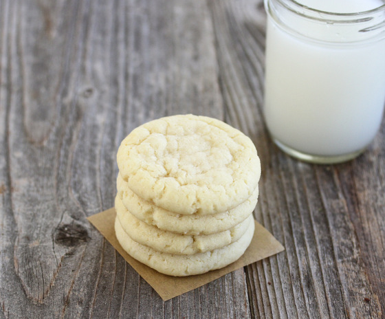 close-up photo of a stack of four Chewy Coconut Cookies