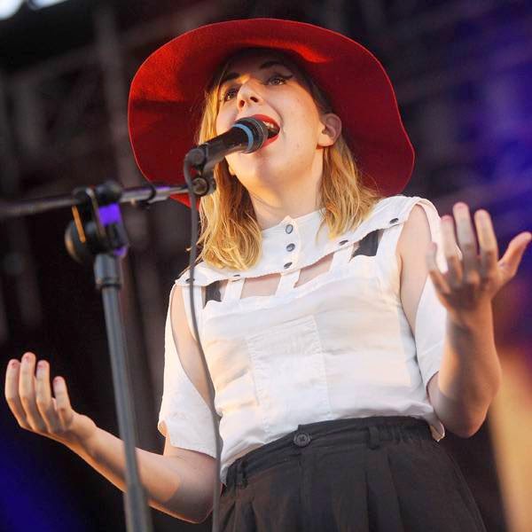 Canadaian band Austra's Latvian-Canadian vocalist Katie Stelmanis performs during the fourth day of the 49th Jazzaldia Jazz festival of San Sebastian, north of Spain, on July 26, 2014. 