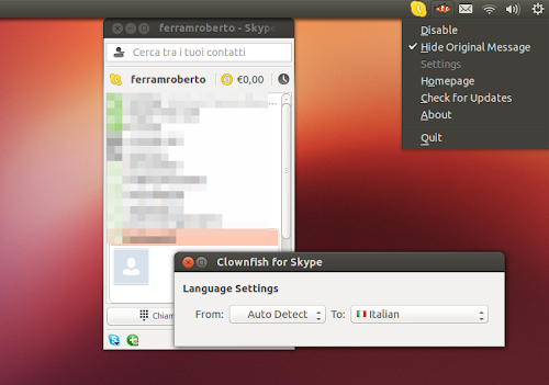 Clownfish per Skype in Ubuntu