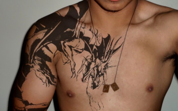 Chest Shoulder Tattoo Designs for Men