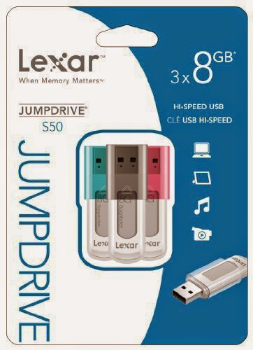  LEXAR JumpDrive S50 8GB USB Flash Drive LJDS50-8GBASBNA3 - 3 Pack