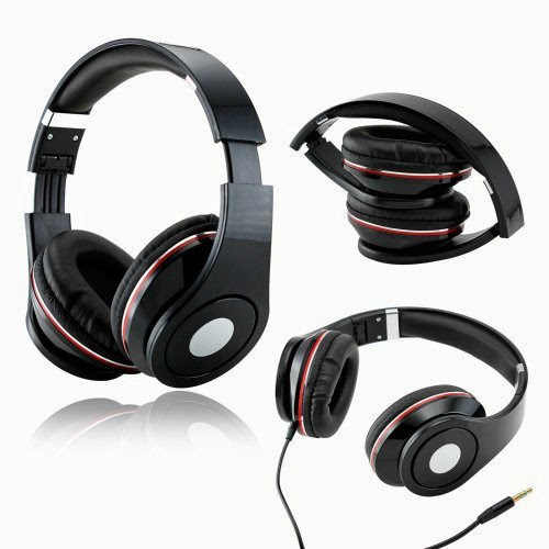  Gearonic TM Black Adjustable Circumaural Over-Ear Earphone Stero Headphone 3.5mm for iPod MP3 MP4 PC iPhone Music