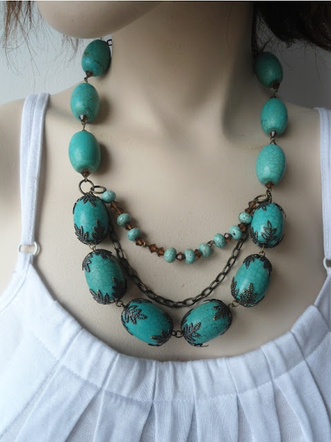 Vibrance Turquoise Necklace by Kasuallery Design Jewelry