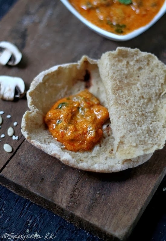 Healthy charmagaz mushroom curry and pita bread recipes