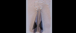Classic Long Drop Earrings Onyx Obsidian Theme Stone Inlay | ED- Classic Long Drop Earrings Onyx Obsidian Theme Stone Inlay | ED-