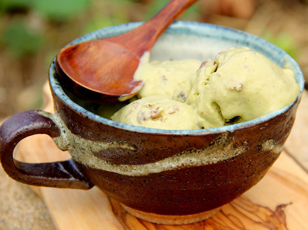 Matcha Green Tea Ice Cream with Pecans