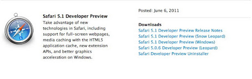 WWDC Report Safari 5.1 Developer Preview Download the New Safari | Safari 5.1 Developer Preview Release