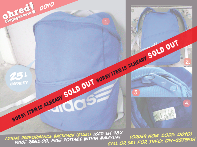 0040-Adidas Performance backpack (Blue) -SOLD - OHRED