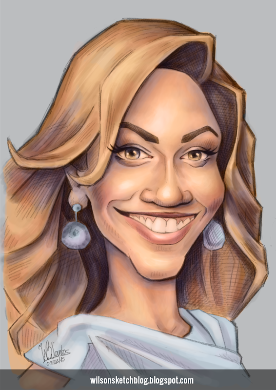 Caricature sketch of Beyoncé Knowles (color). Caricature sketch of Beyoncé Knowles (color).