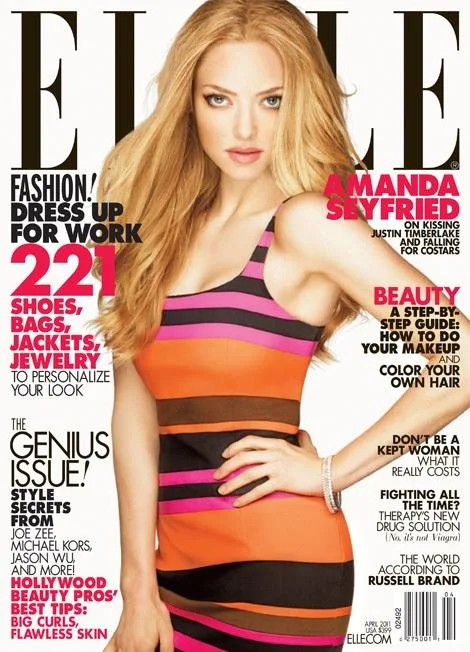 Amanda Seyfried dons Prada for the cover of Elle US, April 2011