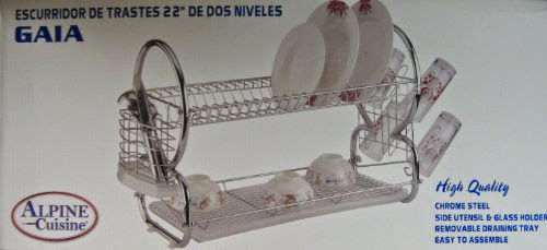  2 Tier Dish Drainer Set W Utensil and Glass Holder
