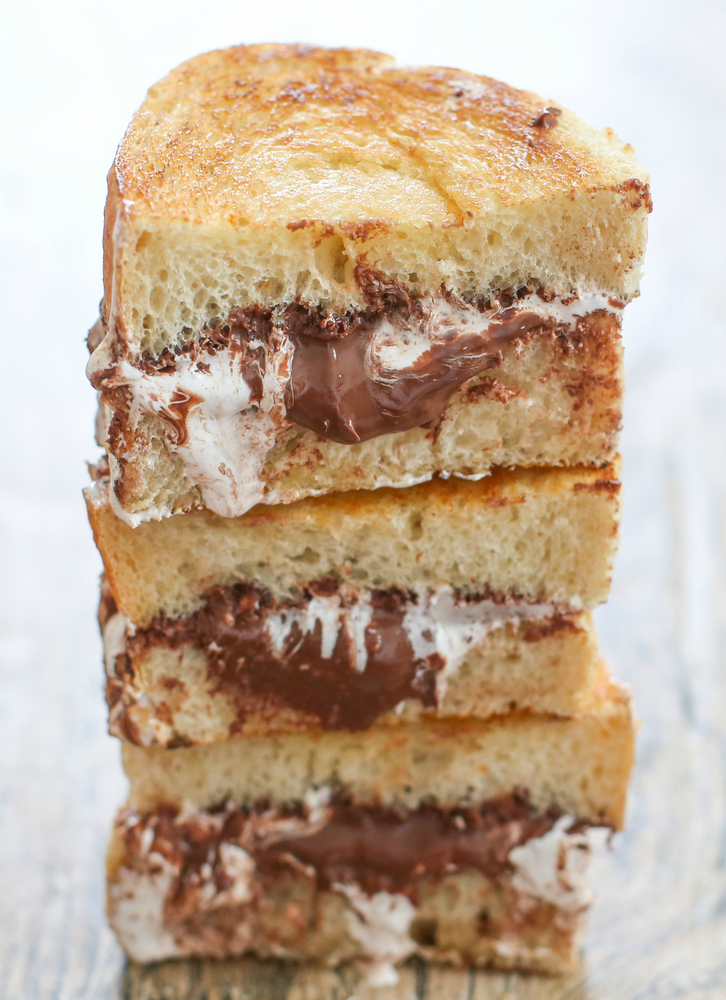 close-up photo of Nutella S'more Sandwiches