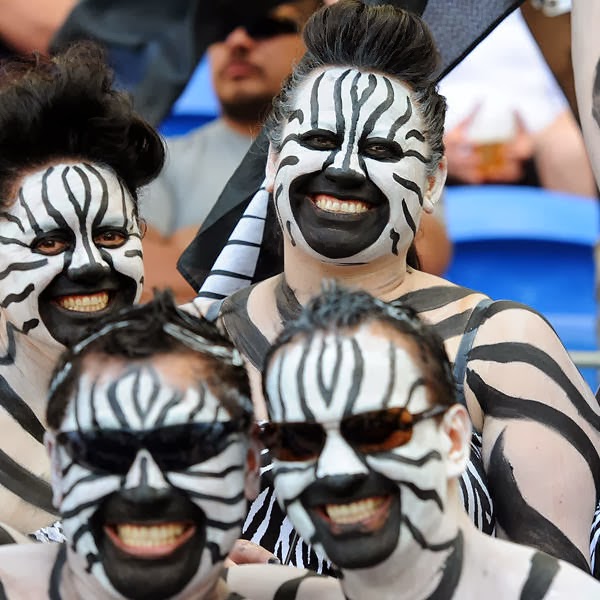 Fans dress up and show their support during the Gold Coast Sevens at Skilled Stadium on October 13, 2013 on the Gold Coast, Australia.