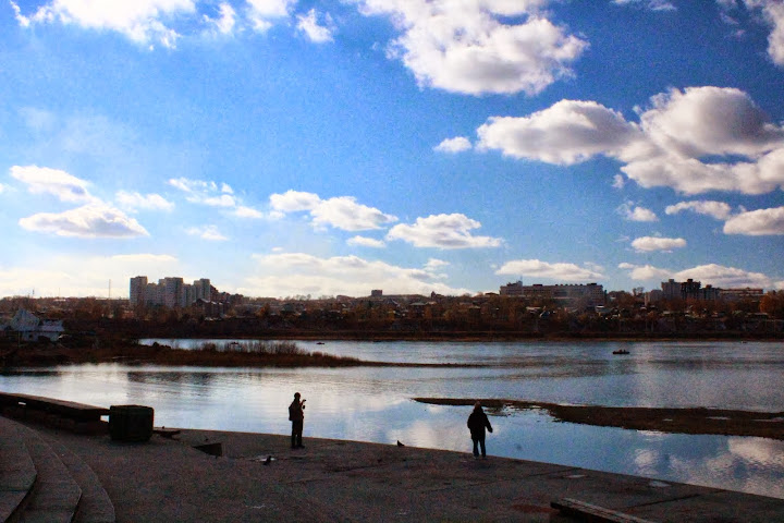 Angara River bank Irkutsk russia