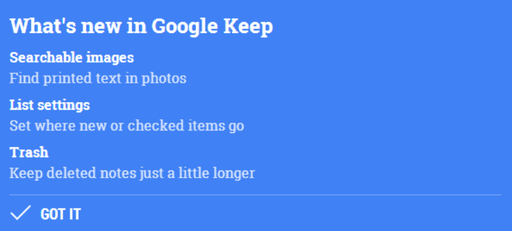 Google Keep Update