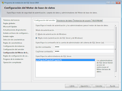 Instalar Microsoft SQL Server Express 2014 x64 con herramientas (SQLEXPRWT) en Windows 7 x64