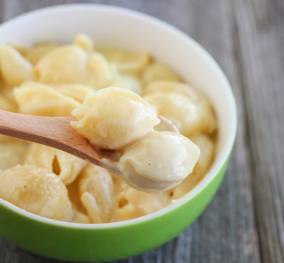 close-up photo of a spoonful of Truffle Macaroni and Cheese