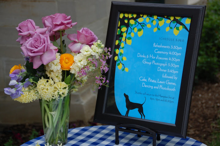 Wedding program on display 