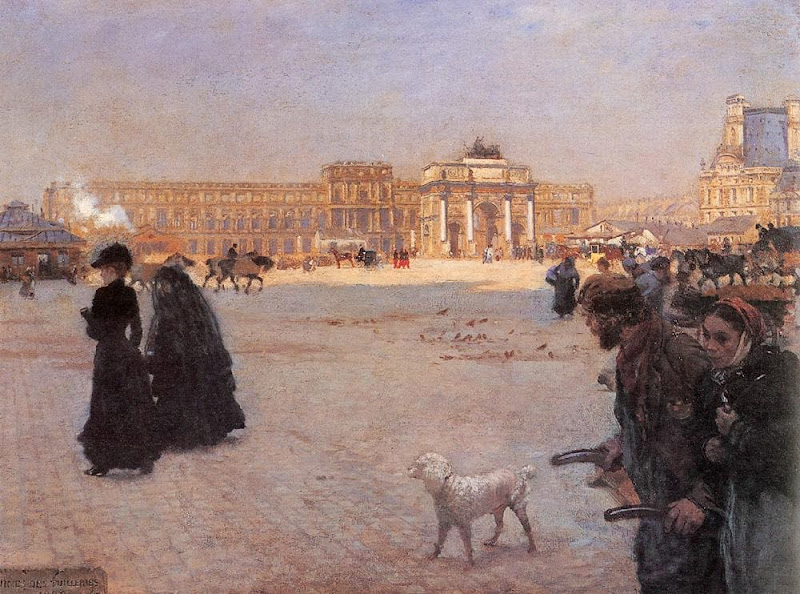 Giuseppe de Nittis - The Carrousel place and the ruins of Tuileries palace in 1882