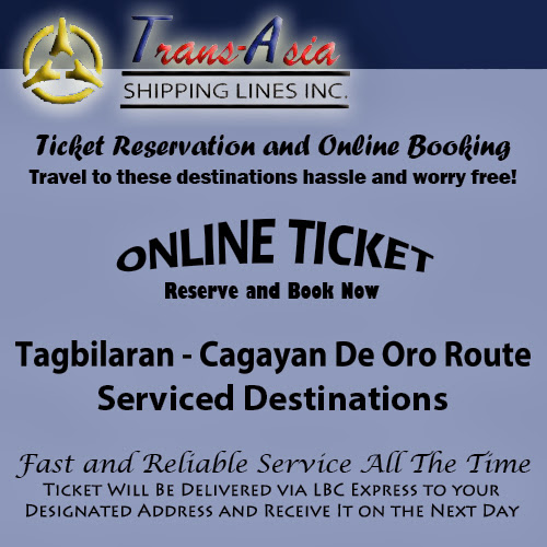 Trans-Asia Shipping Tagbilaran-Cagayan De Oro Route Ticket Reservation and Online Booking Trans-Asia Shipping Tagbilaran-Cagayan De Oro Route Ticket Reservation and Online Booking