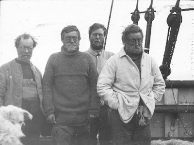 South Pole Party (L to R) Wild, Shackleton, Marshall and Adams 