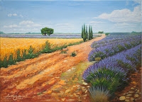 "Lavendelfeld" 50x70cm Acryl auf Leinwand