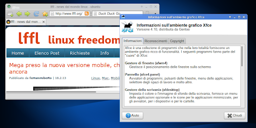 Sabayon 11 Xfce 4.10 - browser Midori