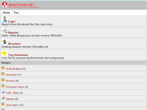 Screenshot Website www.idhostfiles