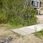 Track intersection and timber footbridge on the Coastal walk (387845)