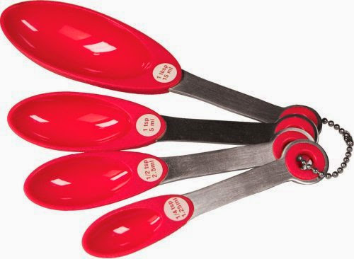 Fox Run Nylon and Stainless Measuring Spoons, Red