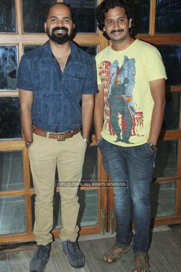 Vinay Fort and Nandan during the music launch of Rajeev Ravi's upcoming movie Njan Steve Lopez in the city.