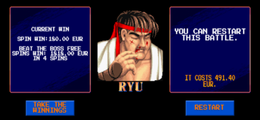 Street Fighter II slot Gamble Feature