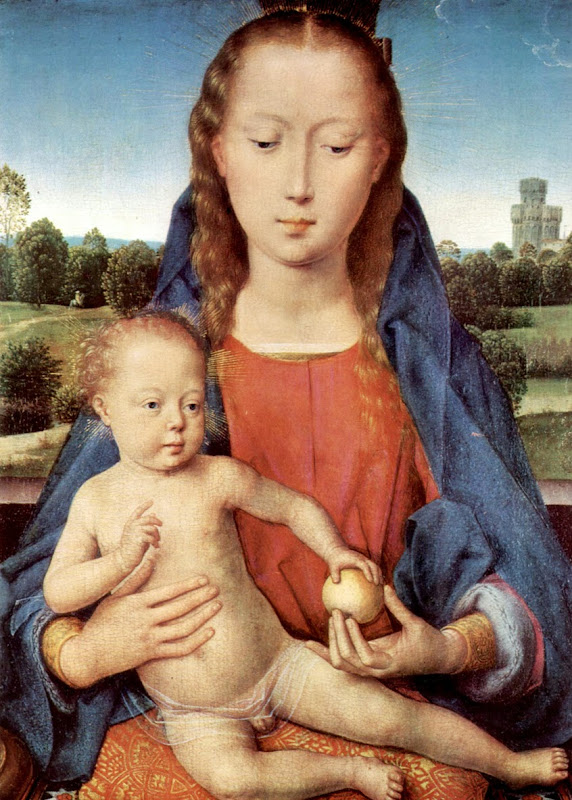 hans memling, virgin and child, portinari triptych