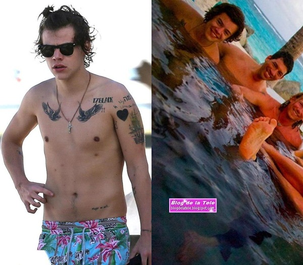 El Blog De La Tele: Harry Styles sin camisa muestra sus nuevos tatuajes