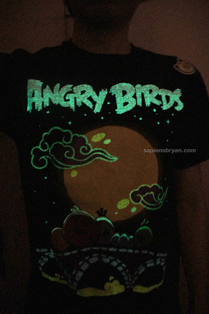 Me Wearing Angry Birds Glow-In-The-Dark Mooncake Festival T-shirt