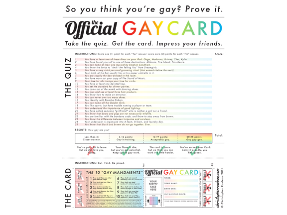 given cards Gay pledge