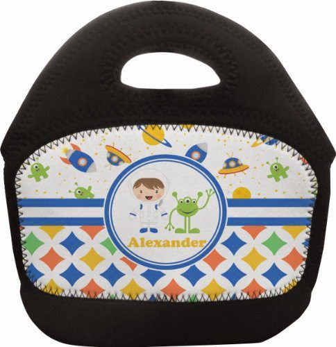  Boy's Space  &  Geometric Print Kids Lunch Bag (Personalized)